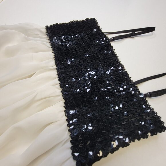 Spaghetti Strap  Empire Waist Sequin White Dress One Size - Picture 6 of 11